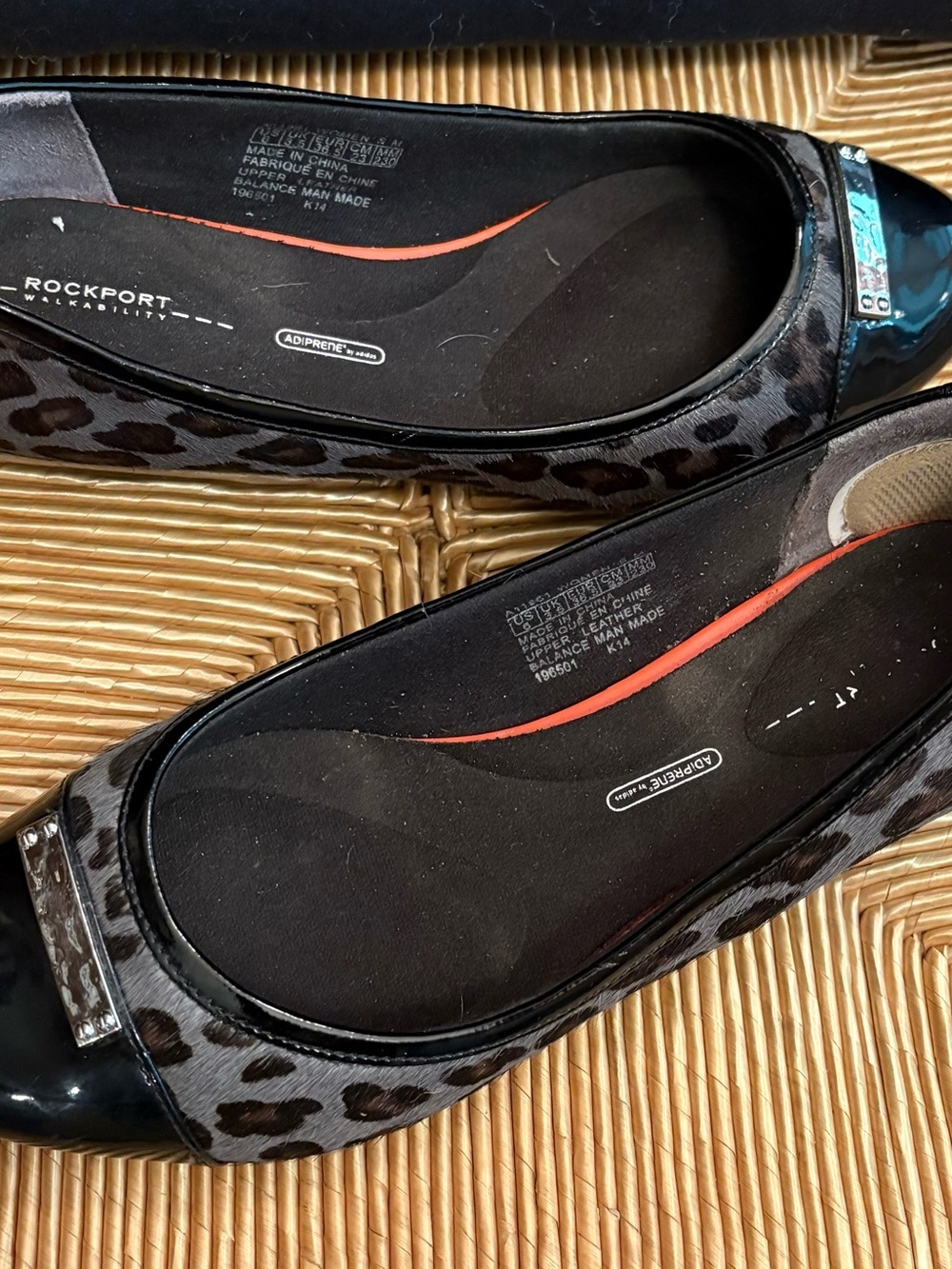 Rockport Women A11961 Gray Leopard Print Haircalf Ballet Flats Size 6 M - Picture 2 of 8